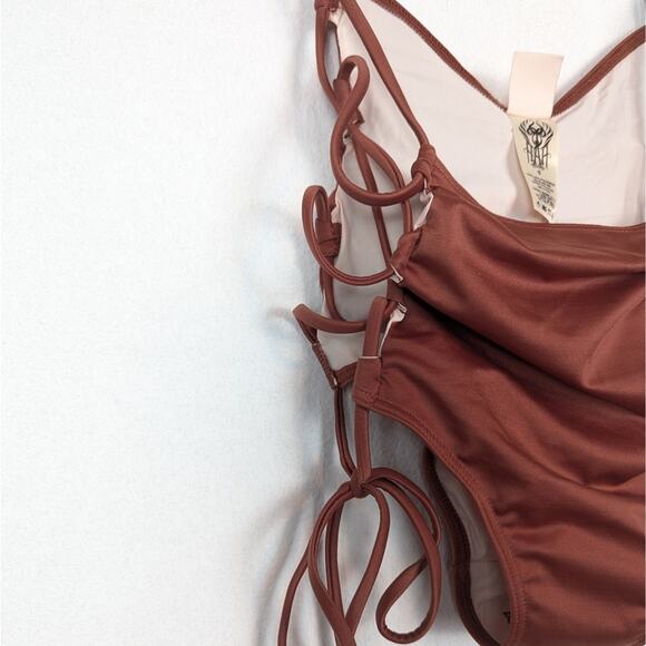 NWT HAH Hot As Hell Sienna Strappy High Rise Bikini Swim Bottom Size S - Picture 4 of 8